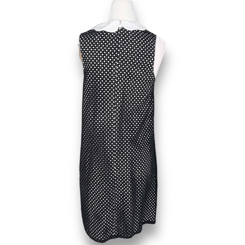 CeCe Retro Black White Polka Dot Dress Peter Pan Collar Whimsical Bow Tie Size 6 - Picture 6 of 11